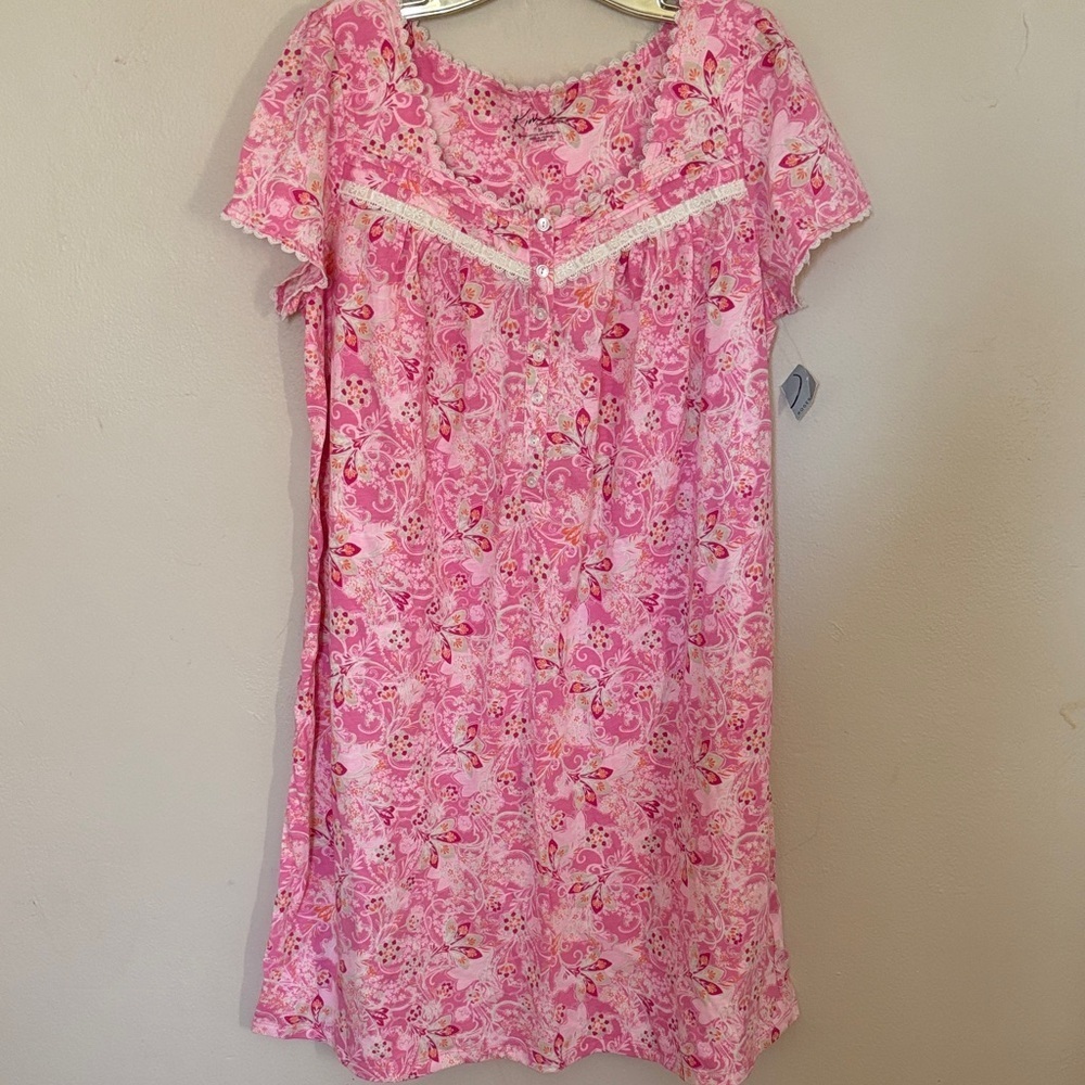 Kim Rogers Pink Floral Nightgown